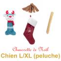Chaussette Noël Chien L/XL Peluche